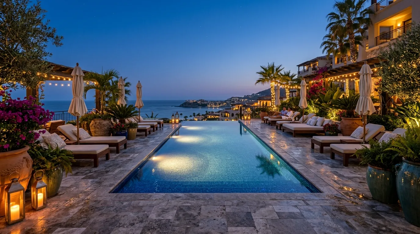 Luxury Pool With Tiled Deck